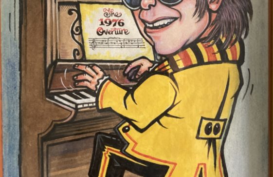 1976 Terry Challis Cartoon Featuring Elton John